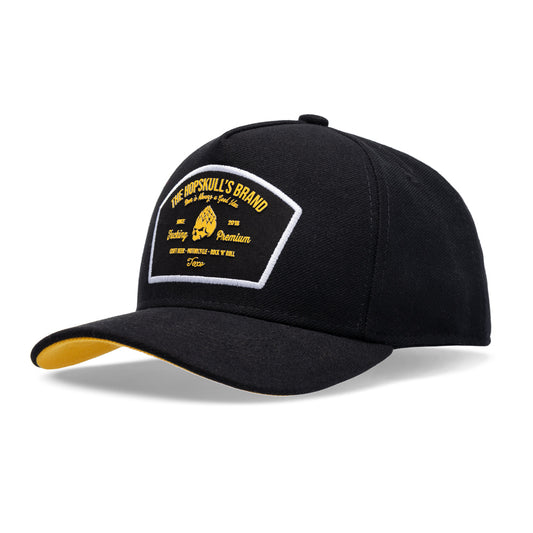Boné Aba Curva Brand Preto e Amarelo Texo