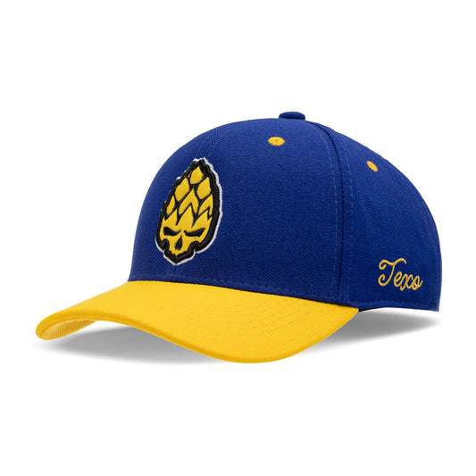 Boné Aba Curva Crossover Azul e Amarelo Texo