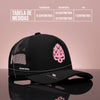 Boné Trucker Bold Preto Rosa Texo