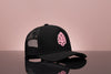 Boné Trucker Bold Preto Rosa Texo