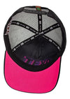 Boné Trucker Fluor Preto Hopskull Rosa Texo