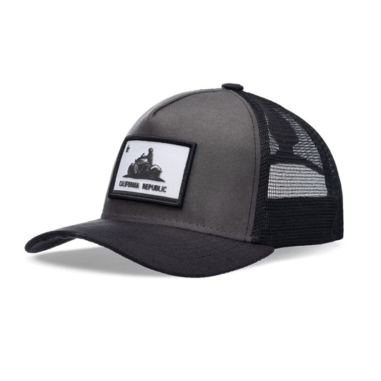 Boné Trucker Califa Grafite Suede Texo