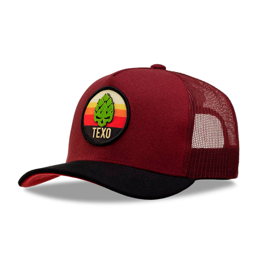 Boné Trucker Land Sunset Bordô Texo