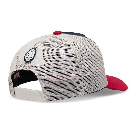 Boné Trucker Classic Azul e Vermelho Texo