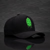 Boné  Aba Curva Acid Preto Hopskull Verde Texo