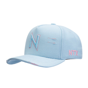Boné NTX Aba Curva Scratched Azul/Rsa Patch Bordado Original