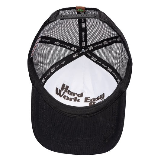 Boné Trucker Easy Beer Preto e Branco Texo