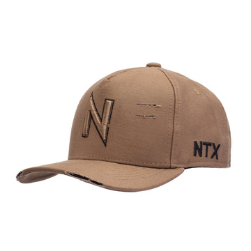 Boné NTX Aba Curva Scratched Marrom Patch Bordado Original