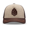 Boné Trucker Malt Bege e Marrom Texo