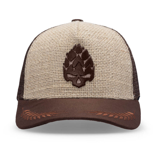 Boné Trucker Malt Bege e Marrom Texo