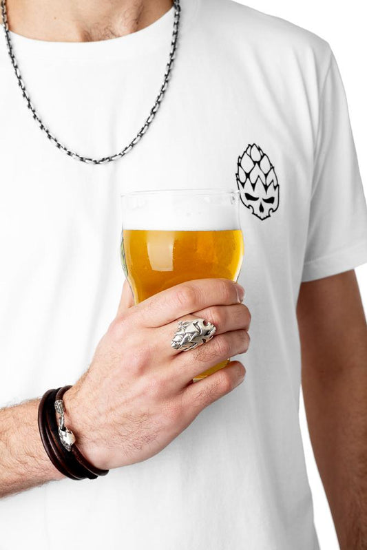 Camiseta Hopskull Contorno Branca
