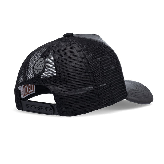 Boné Trucker Couro Austin Preto Texo