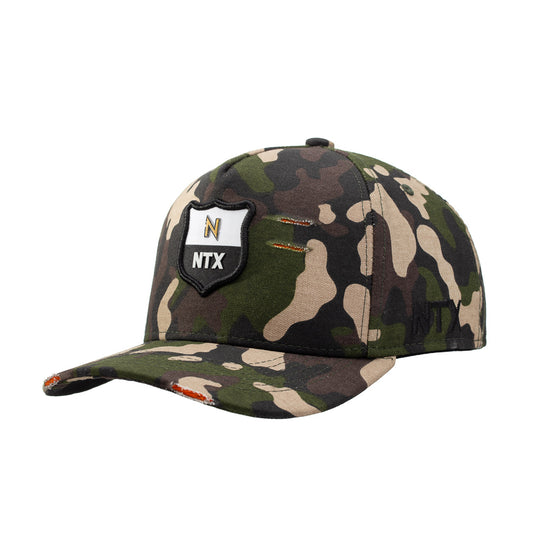 Boné NTX Aba Curva Woodland Camuflado Patch Bordado Original