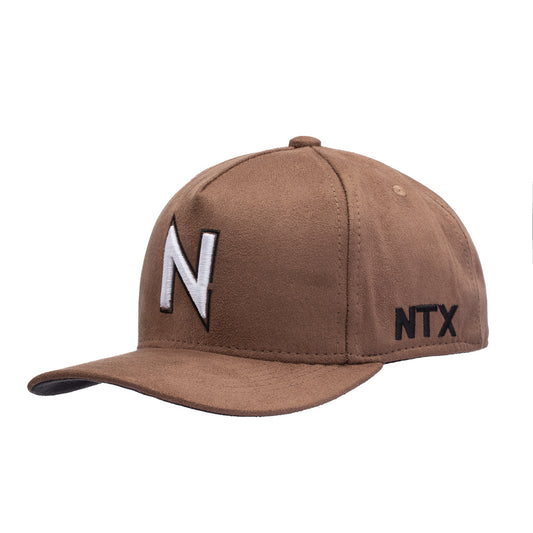 Boné NTX Aba Curva Suede Marrom Patch Bordado Original