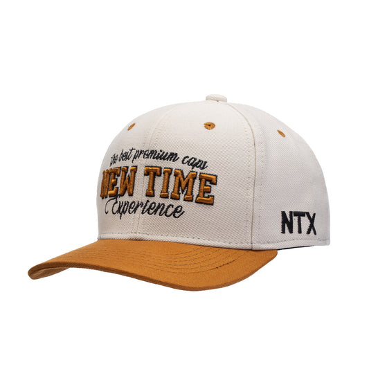 Boné NTX Aba Curva College Bege Patch Bordado Original