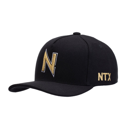Boné NTX Aba Reta Main Preto Patch Dourado Bordado Original
