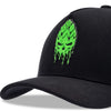 Boné  Aba Curva Acid Preto Hopskull Verde Texo
