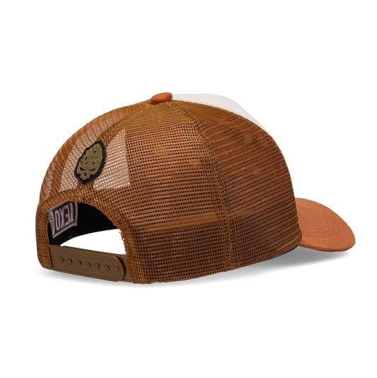 Boné Trucker Classic Bege e Laranja Texo