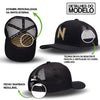 Boné NTX Trucker Main Preto Patch Dourado Bordado Original