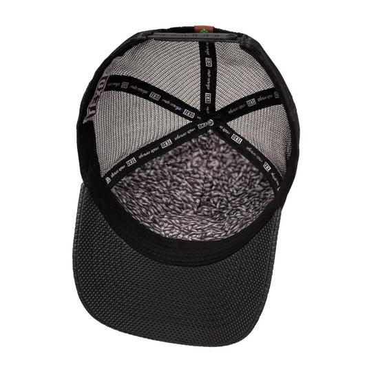 Boné Trucker Hive Couro Preto Texo