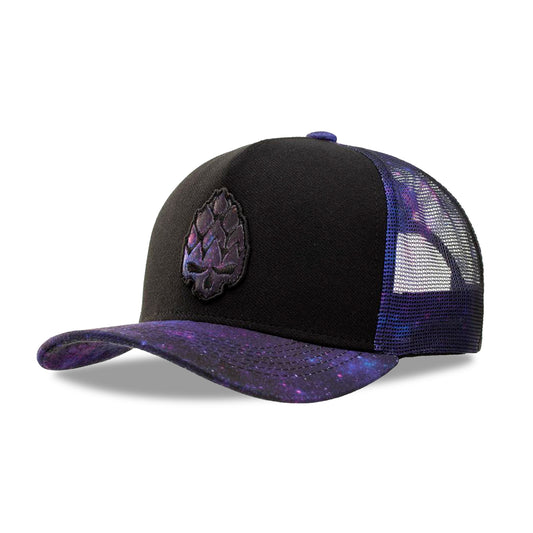 Boné Trucker Galaxy Roxo e Preto Texo